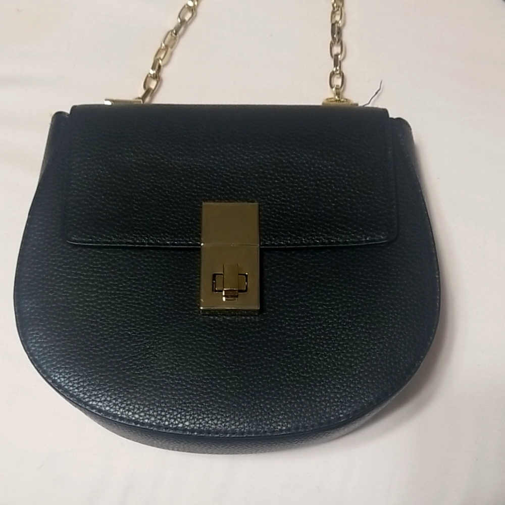 Express Black and Gold Crossbody Bag with Chain Strap
